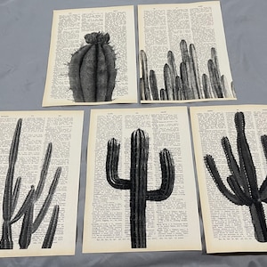 Cactus themed dictionary prints