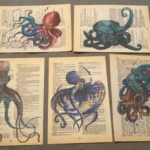 Octopus Themed Dictionary Prints