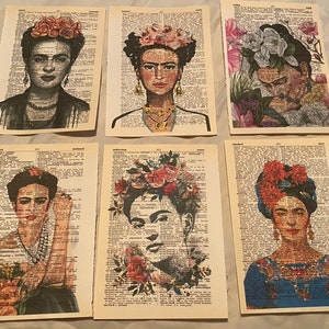 Frida Khalo themed dictionary prints