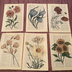 Floral Themed dictionary prints