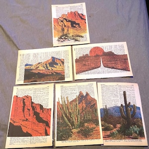 Desert landscape themed dictionary prints