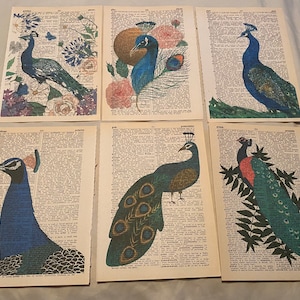 Peacock Themed dictionary prints