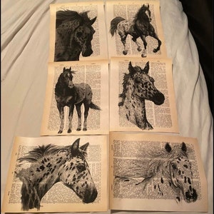 Horse themed dictionary prints