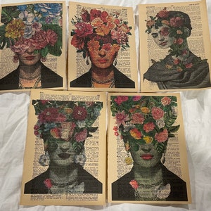 Frida Khalo themed dictionary prints