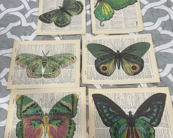 Butterfly themed dictionary prints