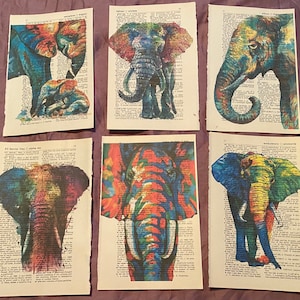 Elephant Themed dictionary prints