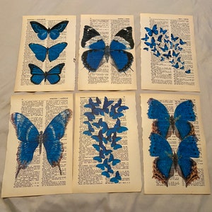 Butterfly themed dictionary prints