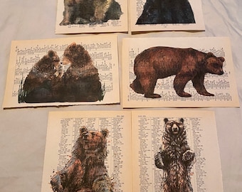 Bear Themed dictionary prints