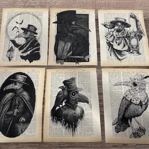 Plague Doctor themed dictionary prints