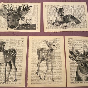 Fawn (Deer) themed dictionary prints