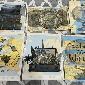 Travel Themed map/atlas prints
