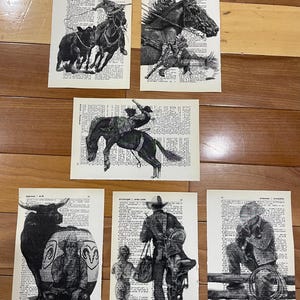 Rodeo/Cowboy themed dictionary prints