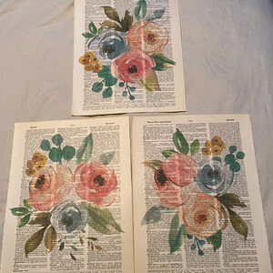 Flower Themed dictionary prints