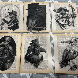 Plague Doctor themed dictionary prints