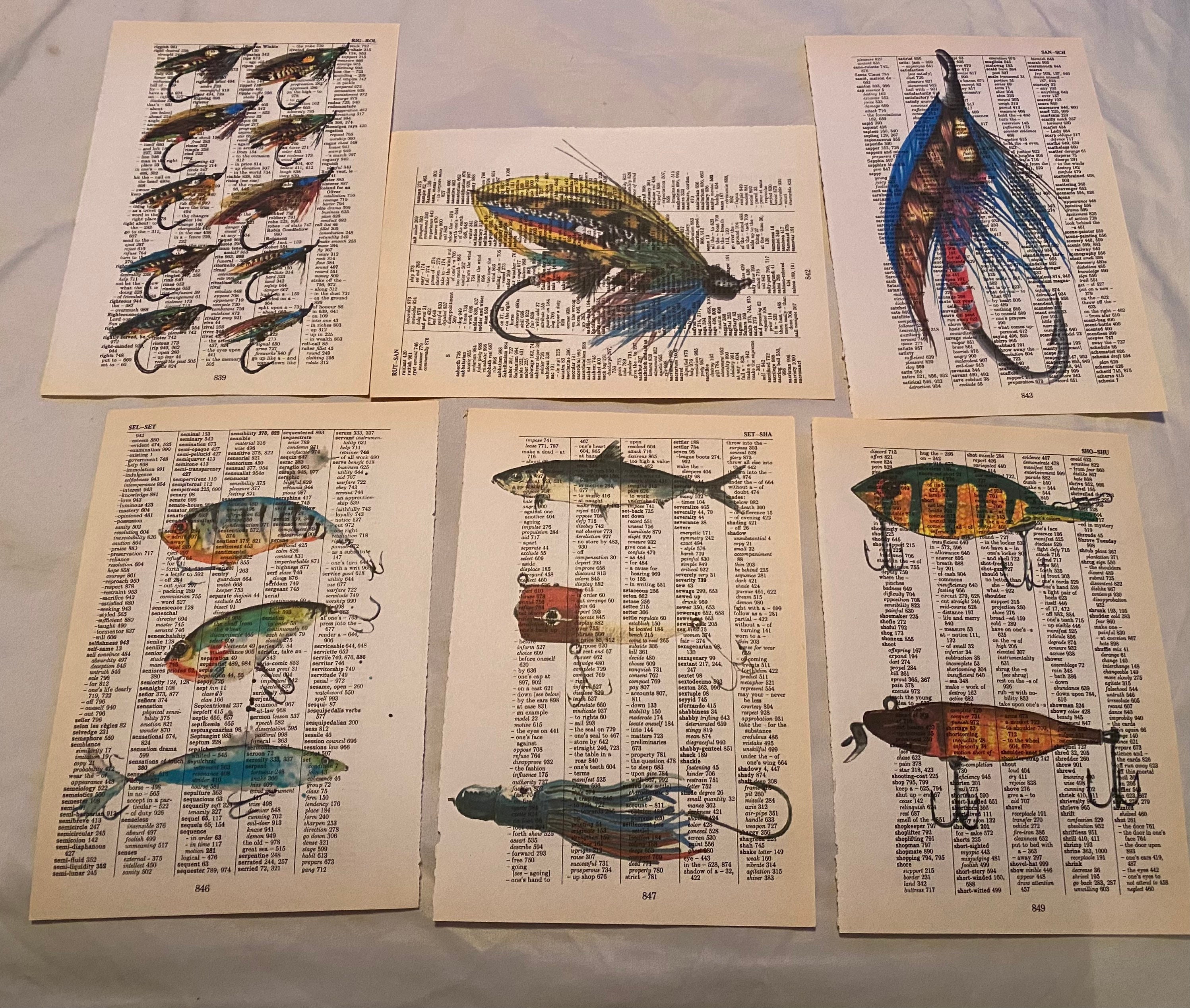 Fishing Lure Themed Dictionary Prints Etsy