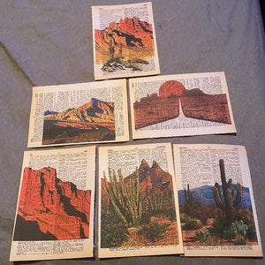 Desert landscape themed dictionary prints