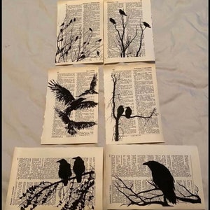 Raven/Crow themed dictionary prints