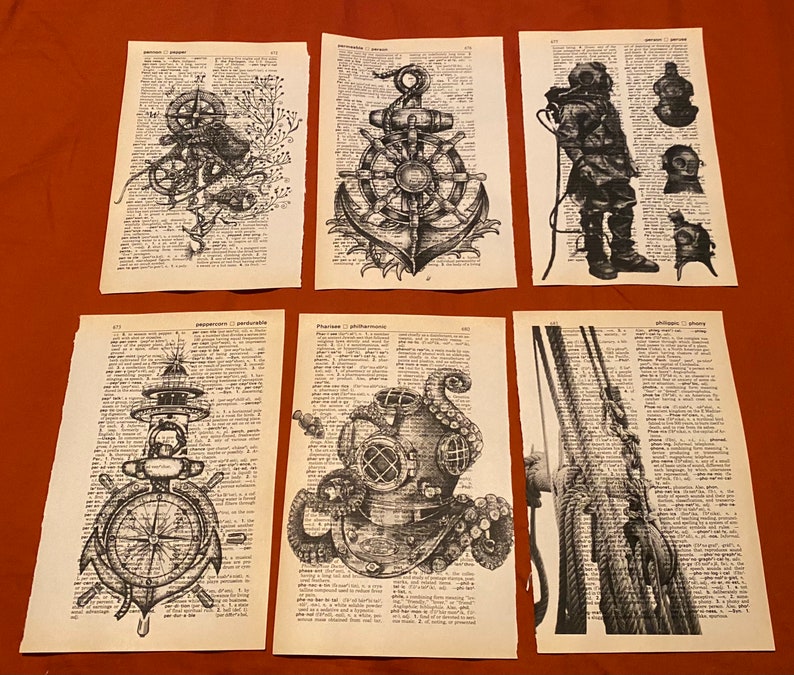 Nautical themed dictionary prints image 1