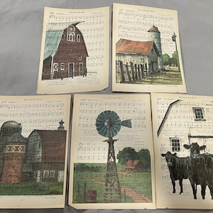 Farm Barn themed Hymnal prints