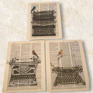 Vintage Typewriter themed dictionary prints