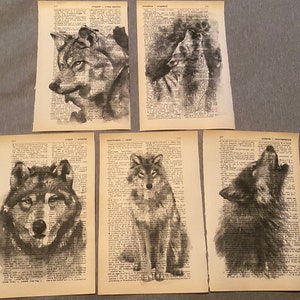 Wolf themed dictionary prints