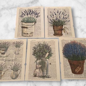 Lavender Flower themed dictionary prints