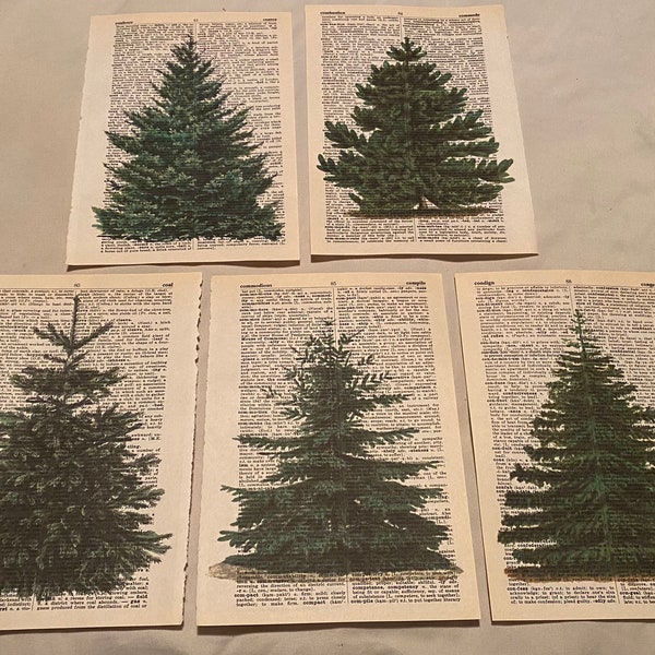 Pine Tree themed dictionary prints