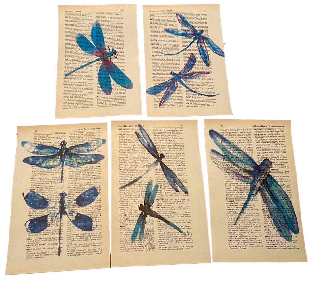 Dragonfly Themed Dictionary Prints - Etsy