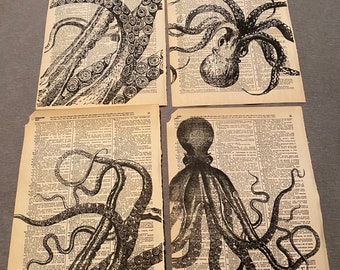 Octopus Themed dictionary prints
