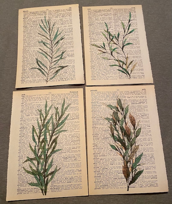 Plant Themed Dictionary Prints Etsy