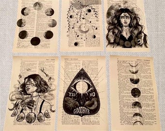 Spiritual themed dictionary prints