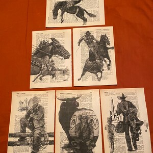 Rodeo/Cowboy themed dictionary prints