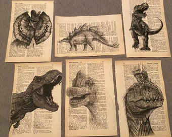 Dinosaur Themed dictionary prints