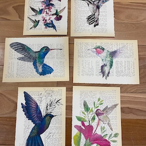 Hummingbird Themed dictionary prints