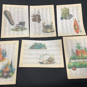 Camping Themed Wörterbuch Drucke