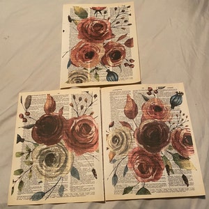 Flower Themed dictionary prints