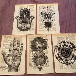 Spiritual Themed dictionary prints