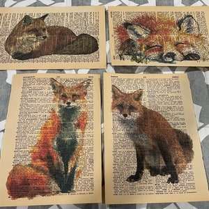 Fox themed dictionary prints