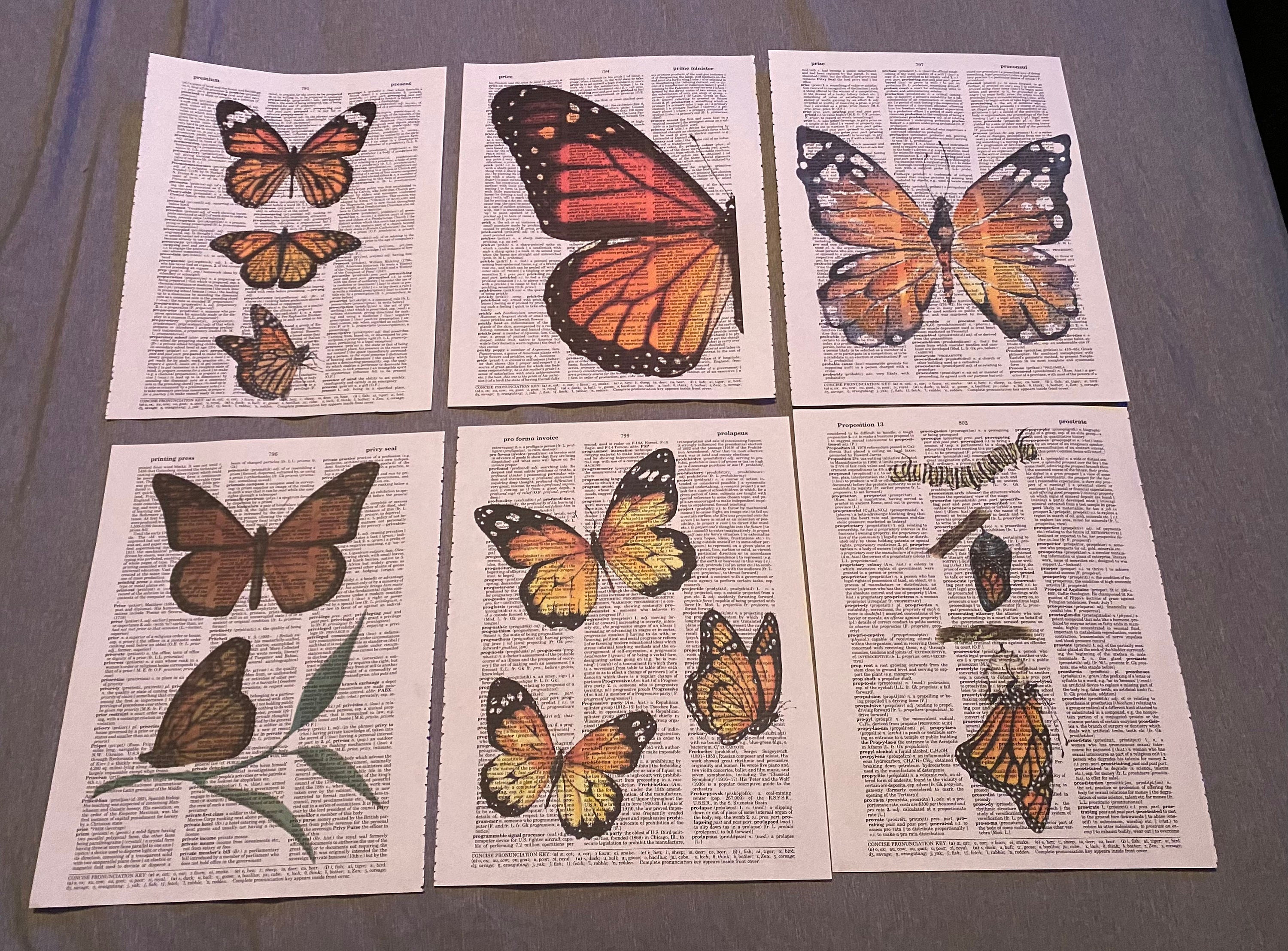 Butterfly themed dictionary prints Etsy
