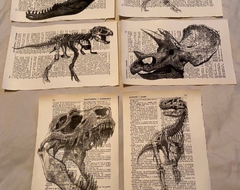 Woordenboekafdrukken met dinosaurusthema