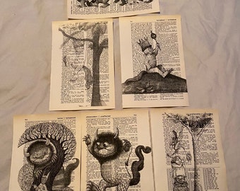 Where the wild things are themed dictionary prints