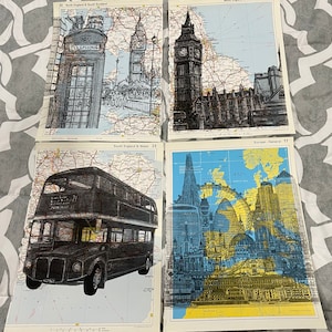 London, England themed map/atlas prints
