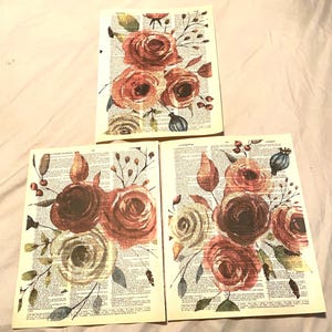 Blumen-Themen-Wörterbuchdrucke