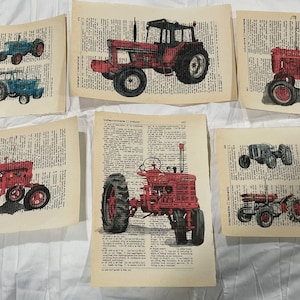 Farm tractor themed dictionary prints