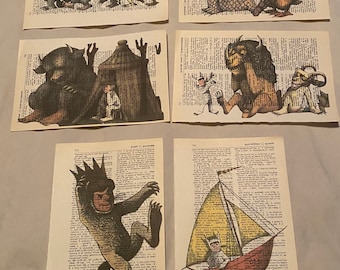 Where the Wild Things Are themed dictionary prints