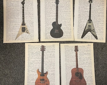 Stampe di dizionari a tema chitarra