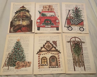 Christmas themed dictionary prints