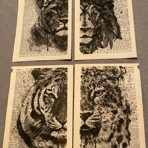 Big Cat (Safari) themed dictionary prints