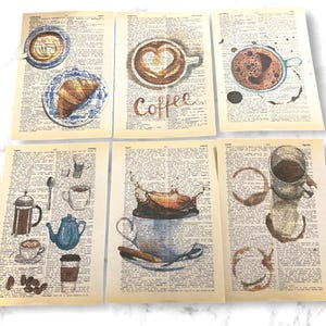 Impressions de dictionnaires sur le thème du café