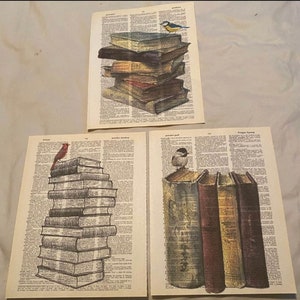 Book themed dictionary prints